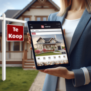Afbeelding van een huis te koop via het internet: 
Online marketing voor de vastgoed en makelaardij